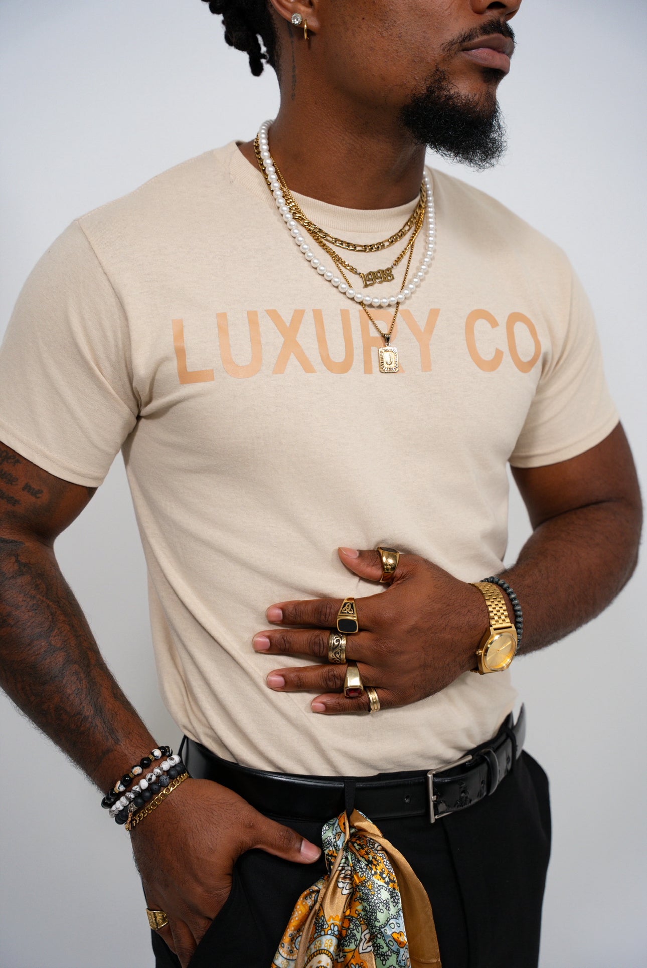 Luxury Co. Tan T-Shirt