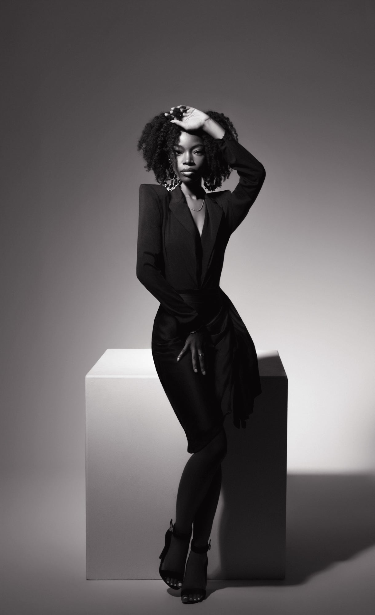 LUXURY CO.| BLAZER SATIN WRAP SKIRT SET LUXURY CO. FASHION BRAND