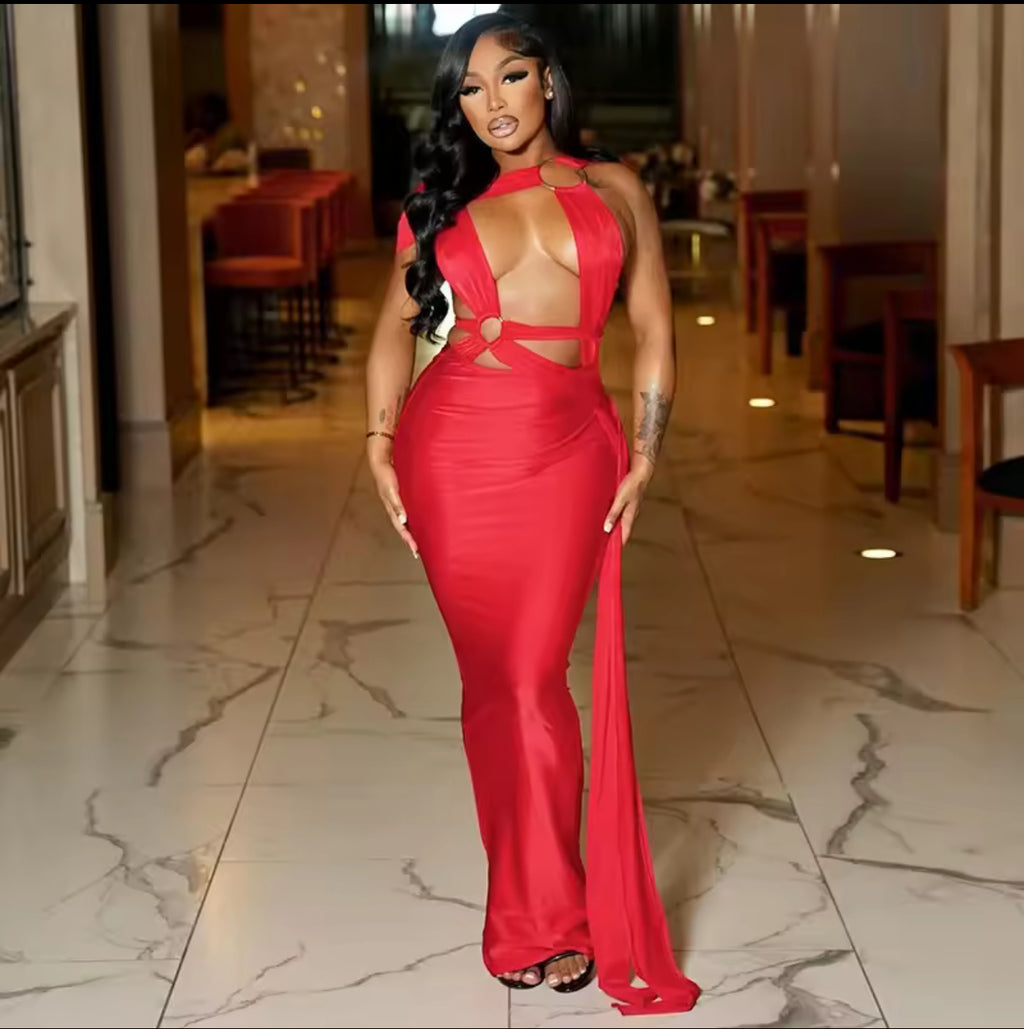 Temptation Tied Cutout Gown – by Luxury Co.