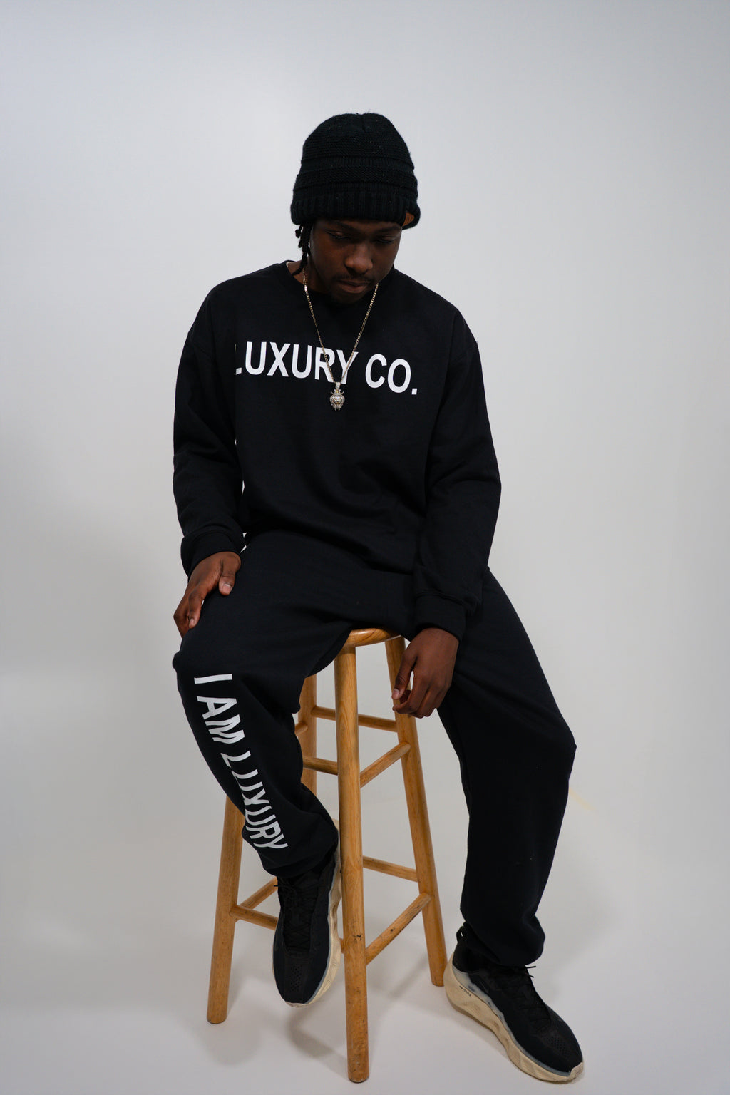 Luxury Co. Youth Black Jogging Suit