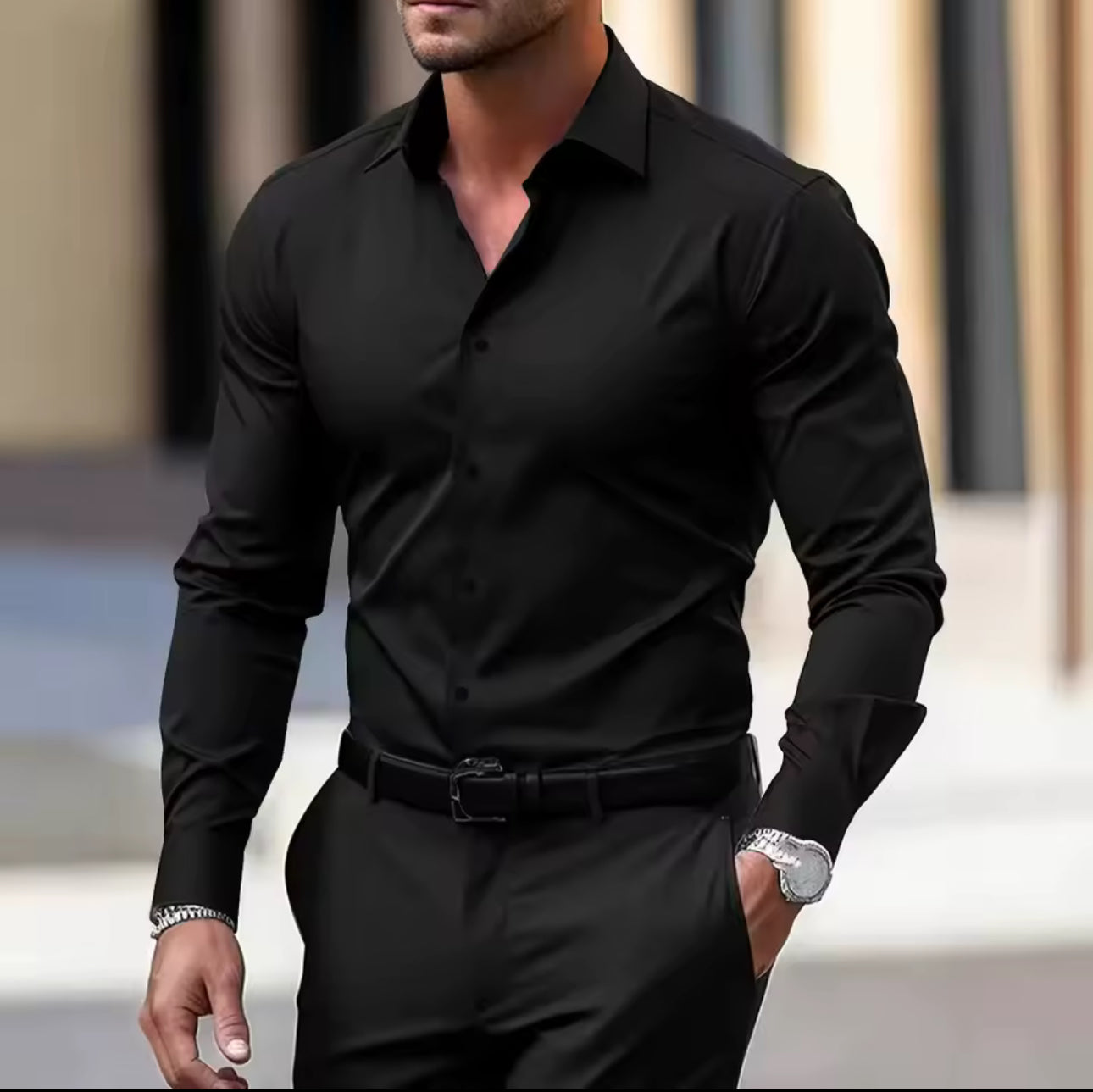 The Prestige Stretch Button-Up | Luxury Co. Men’s Collection