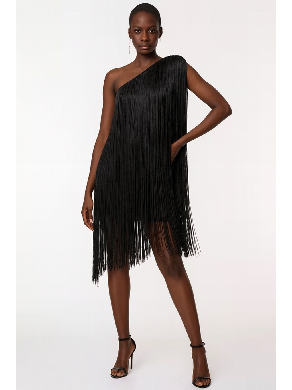 LUXURY CO.| One-Shoulder Luxe Fringe Mini Dress LUXURY CO. FASHION BRAND