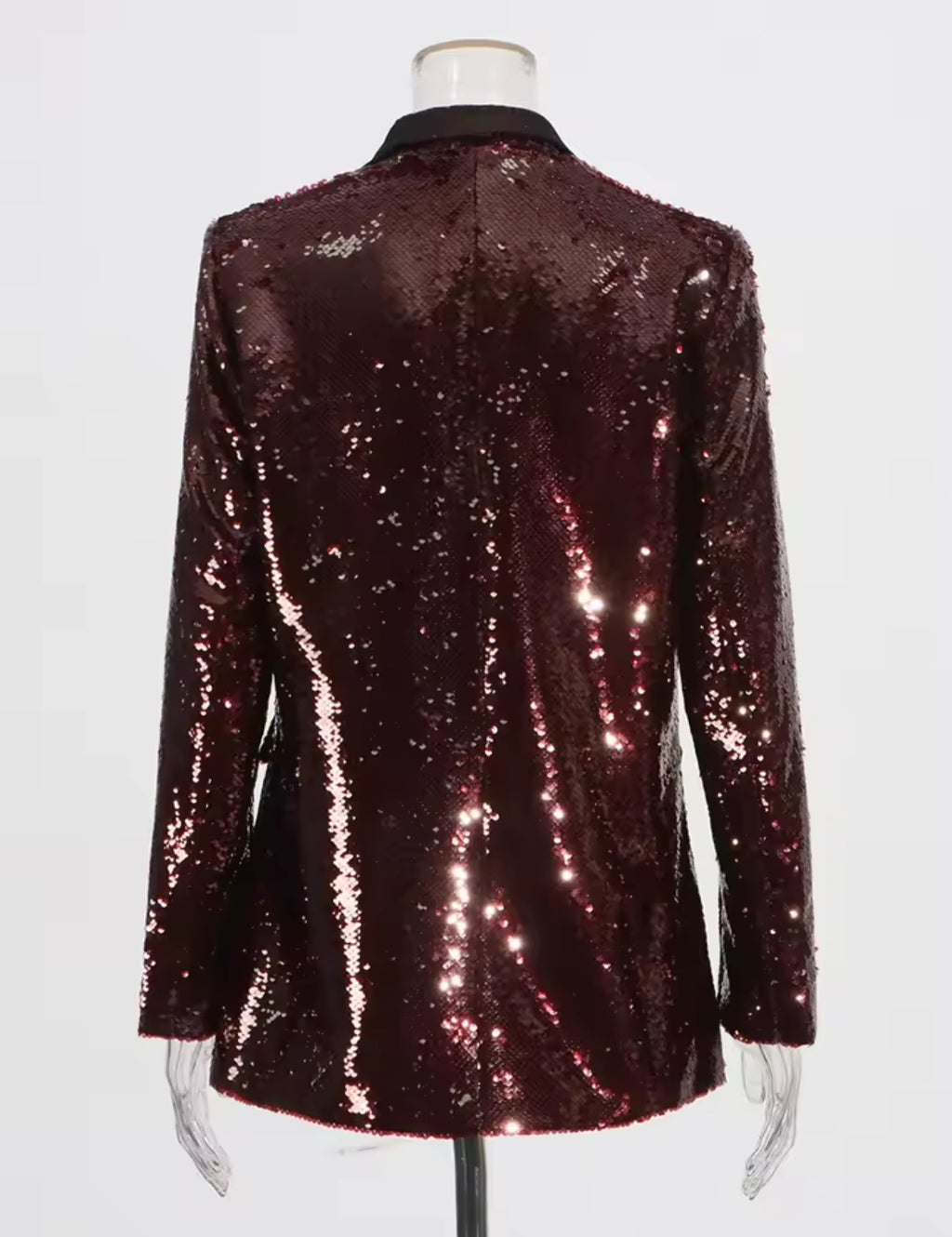 LUXURY CO. | BURGUNDY SEQUIN BLAZER