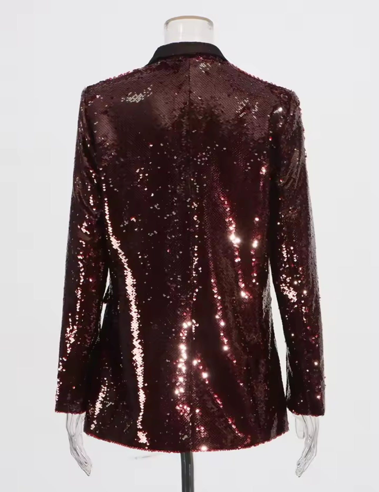 LUXURY CO. | BURGUNDY SEQUIN BLAZER
