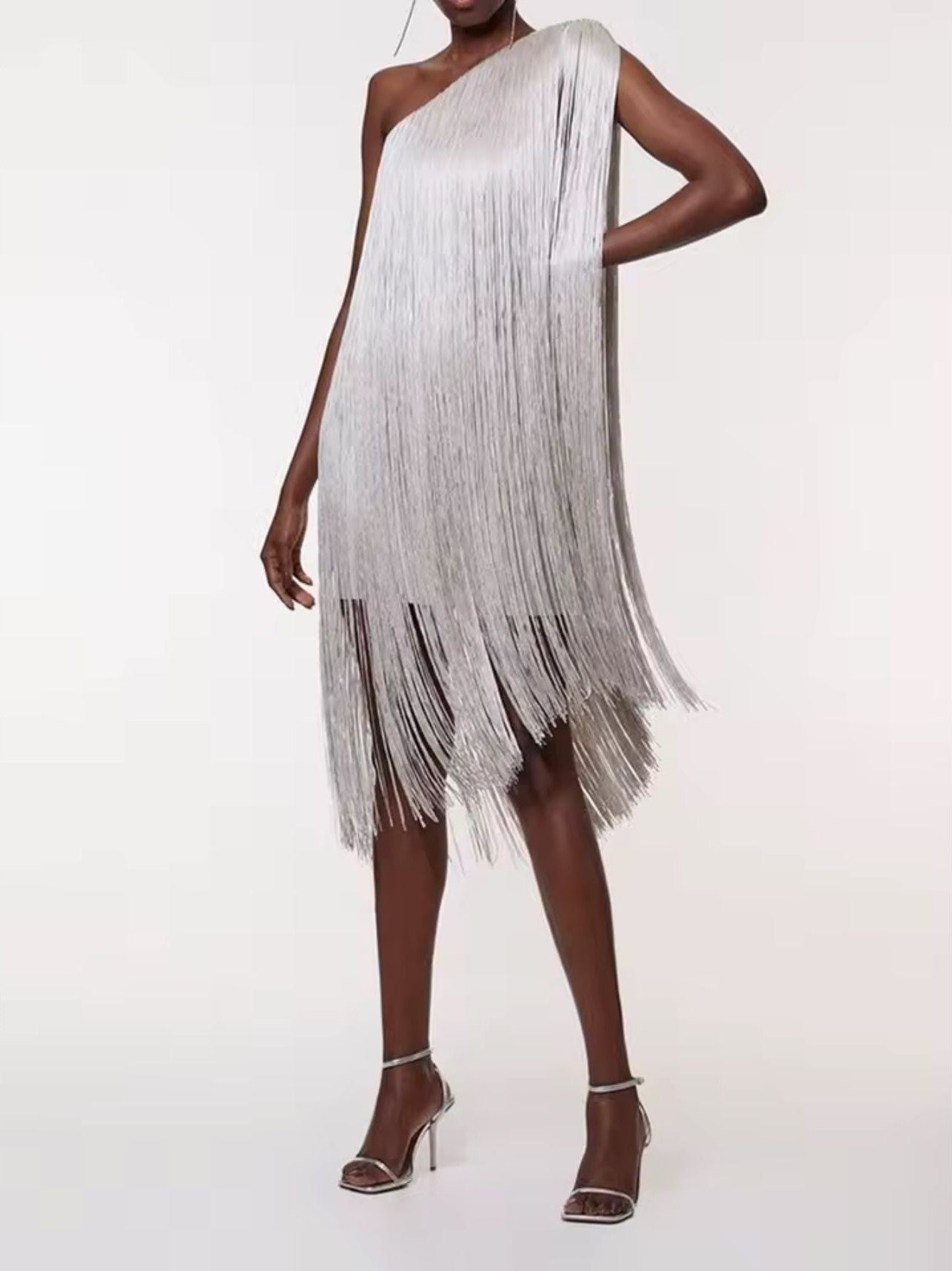 LUXURY CO.| One-Shoulder Luxe Fringe Mini Dress LUXURY CO. FASHION BRAND
