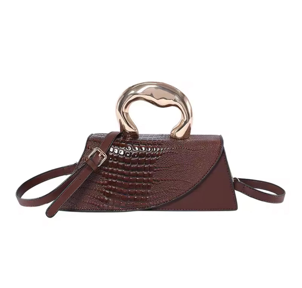 Out Of Your Lane Crocodile Print Purse