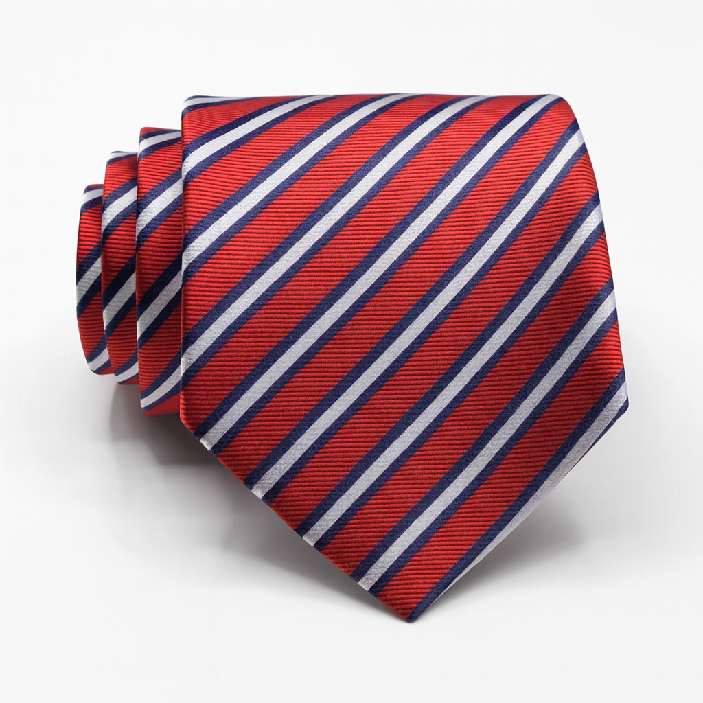 Red, White & Blue Striped Silk Tie – Classic Power Stripe