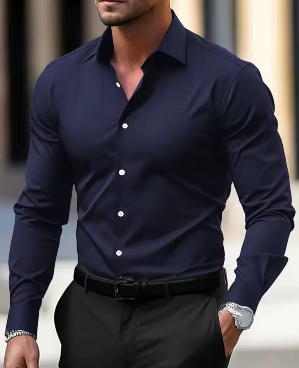 The Prestige Stretch Button-Up | Luxury Co. Men’s Collection