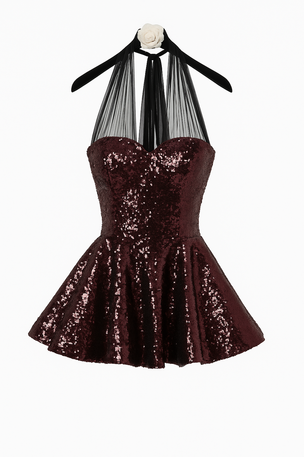 LUXURY CO.|The Bordeaux Sequin Corset Mini Dress