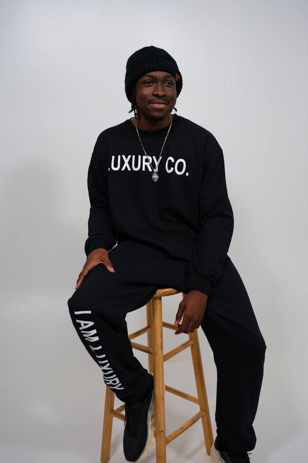 Luxury Co. Youth Black Jogging Suit