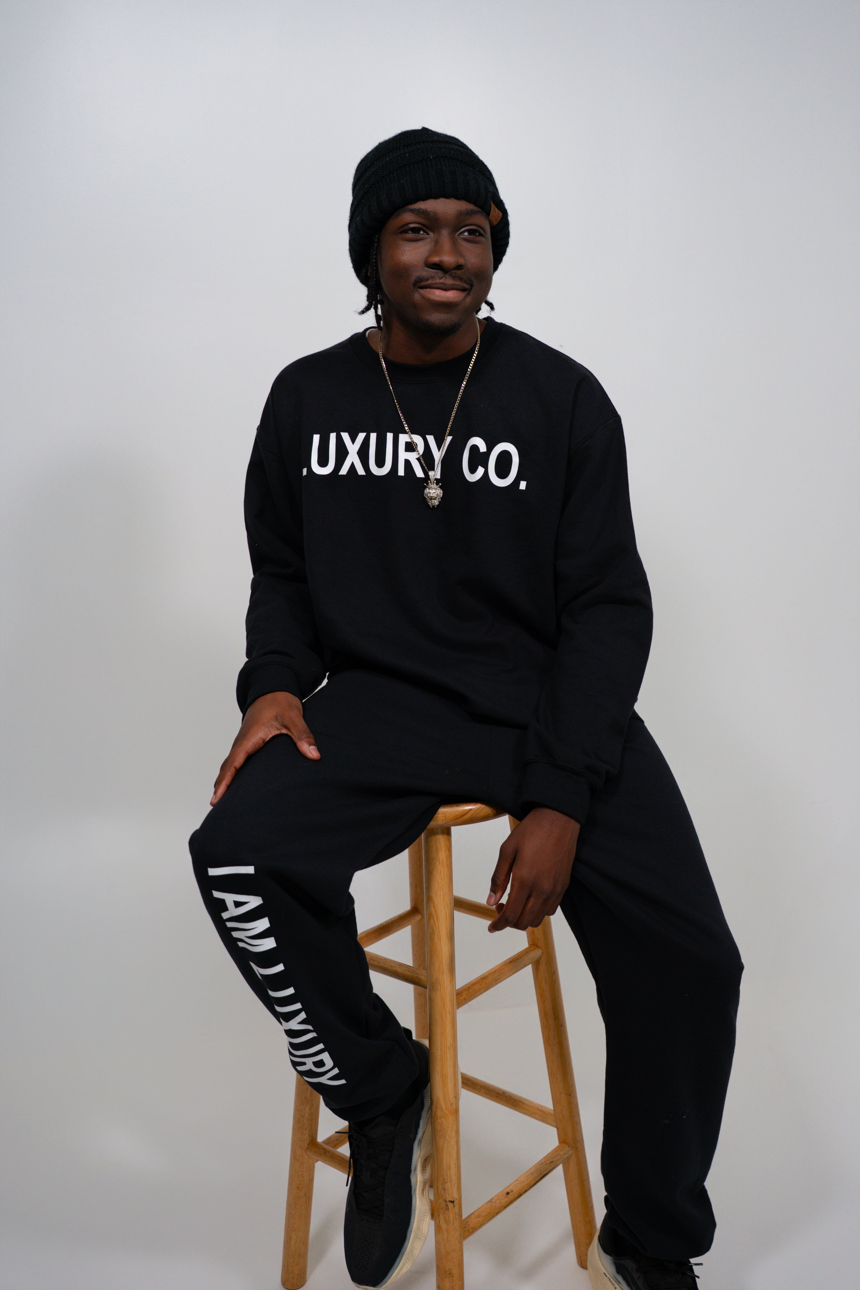 Luxury Co. Youth Black Jogging Suit