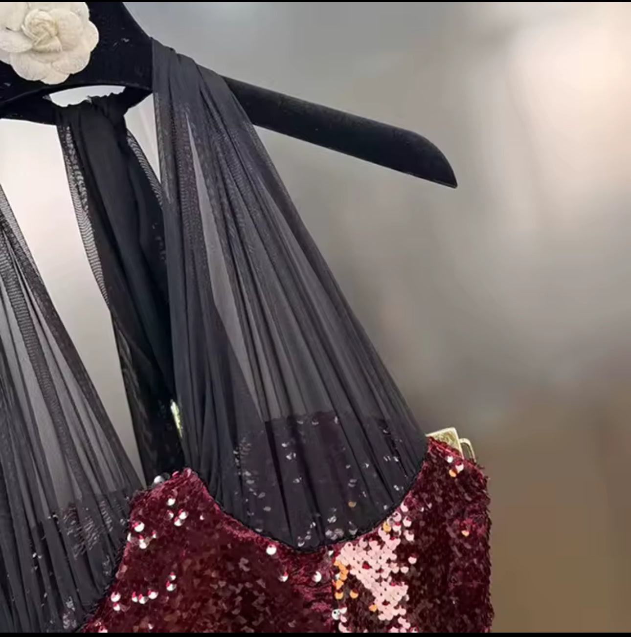 LUXURY CO.|The Bordeaux Sequin Corset Mini Dress