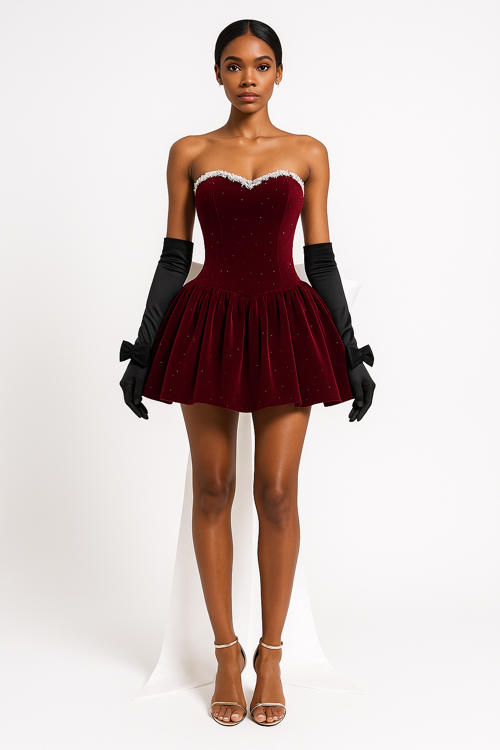 LUXURY CO. | BLACK VELVET BOW DRESS