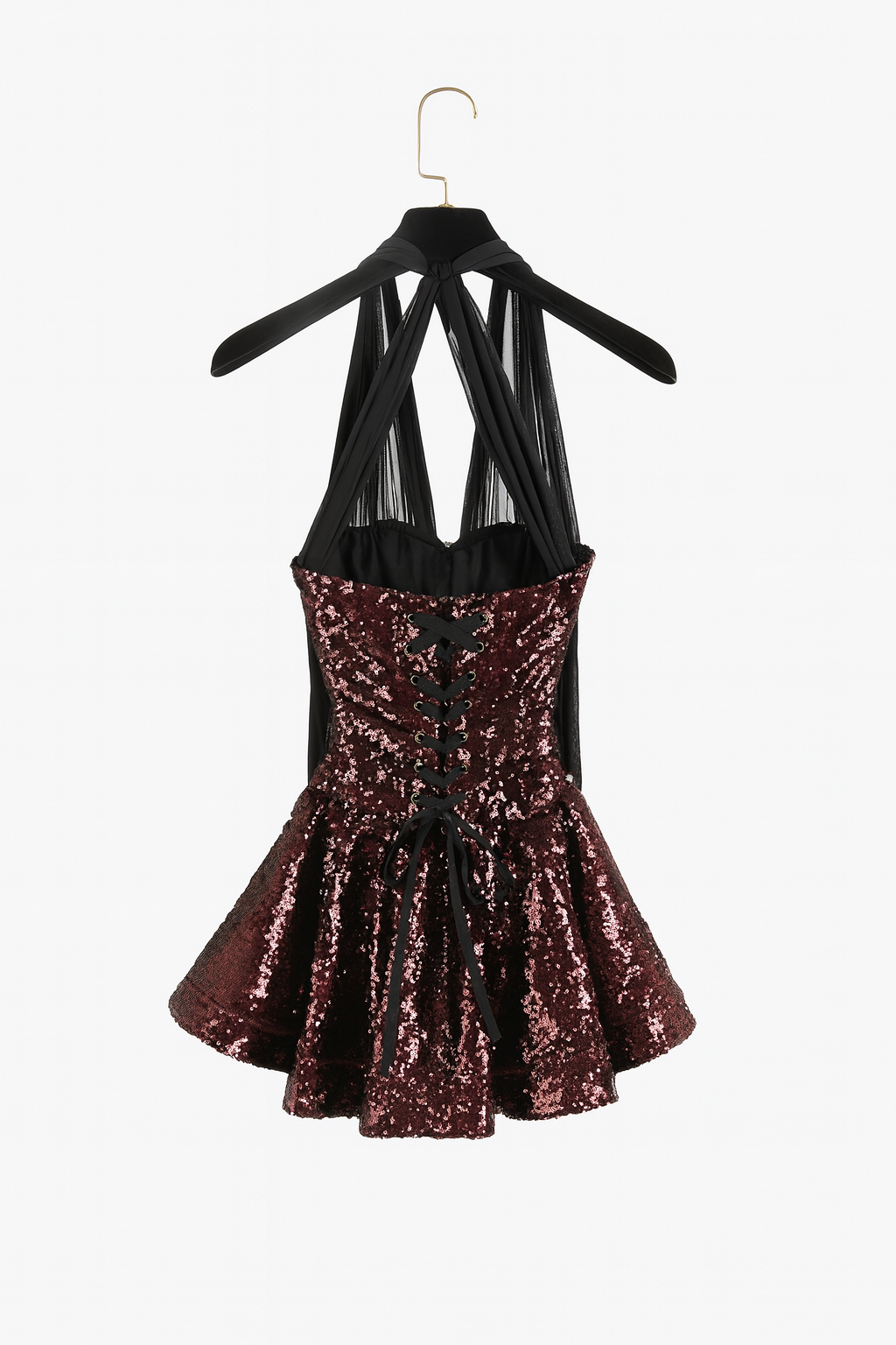 LUXURY CO.|The Bordeaux Sequin Corset Mini Dress