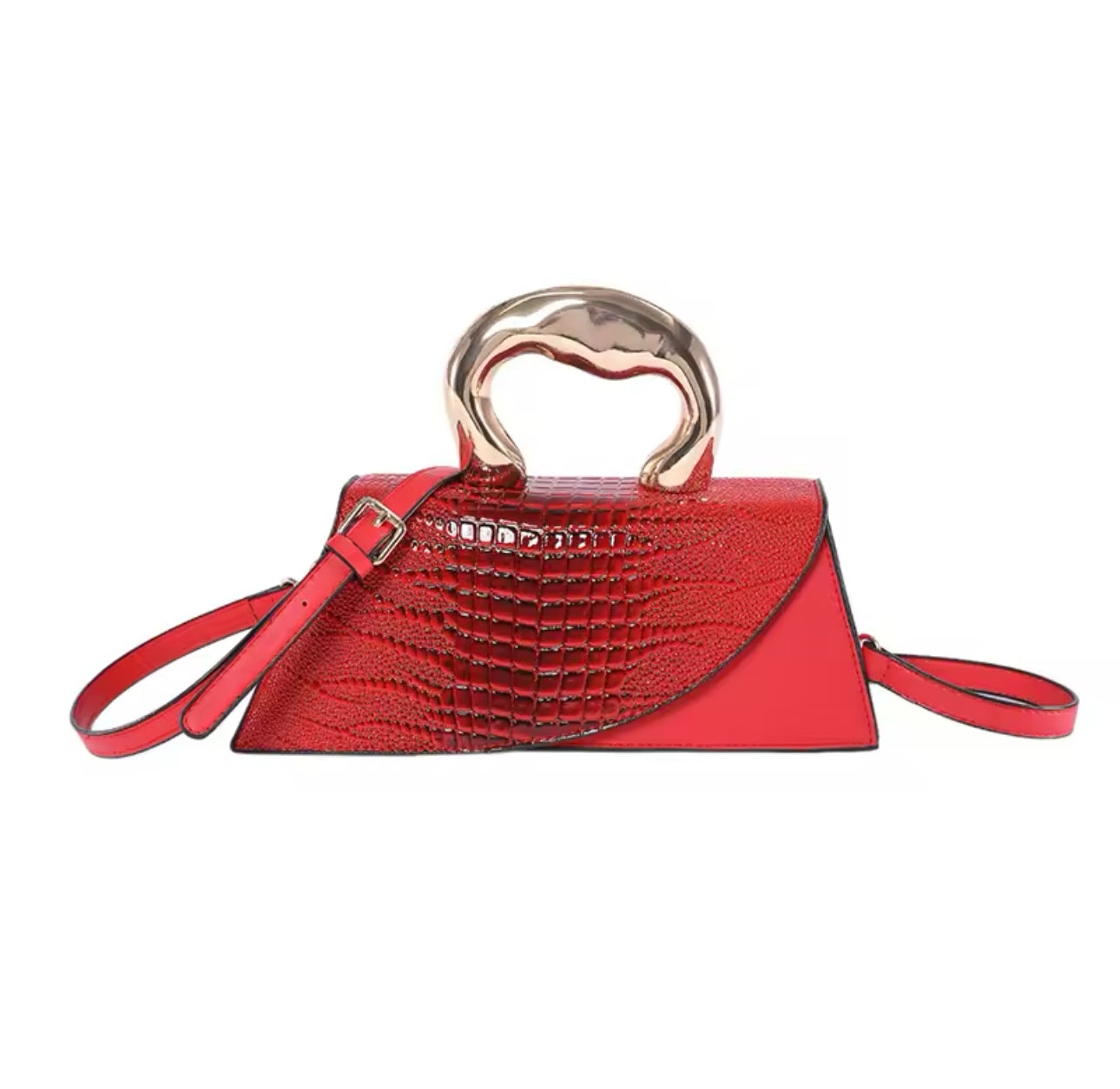 Out Of Your Lane Crocodile Print Purse