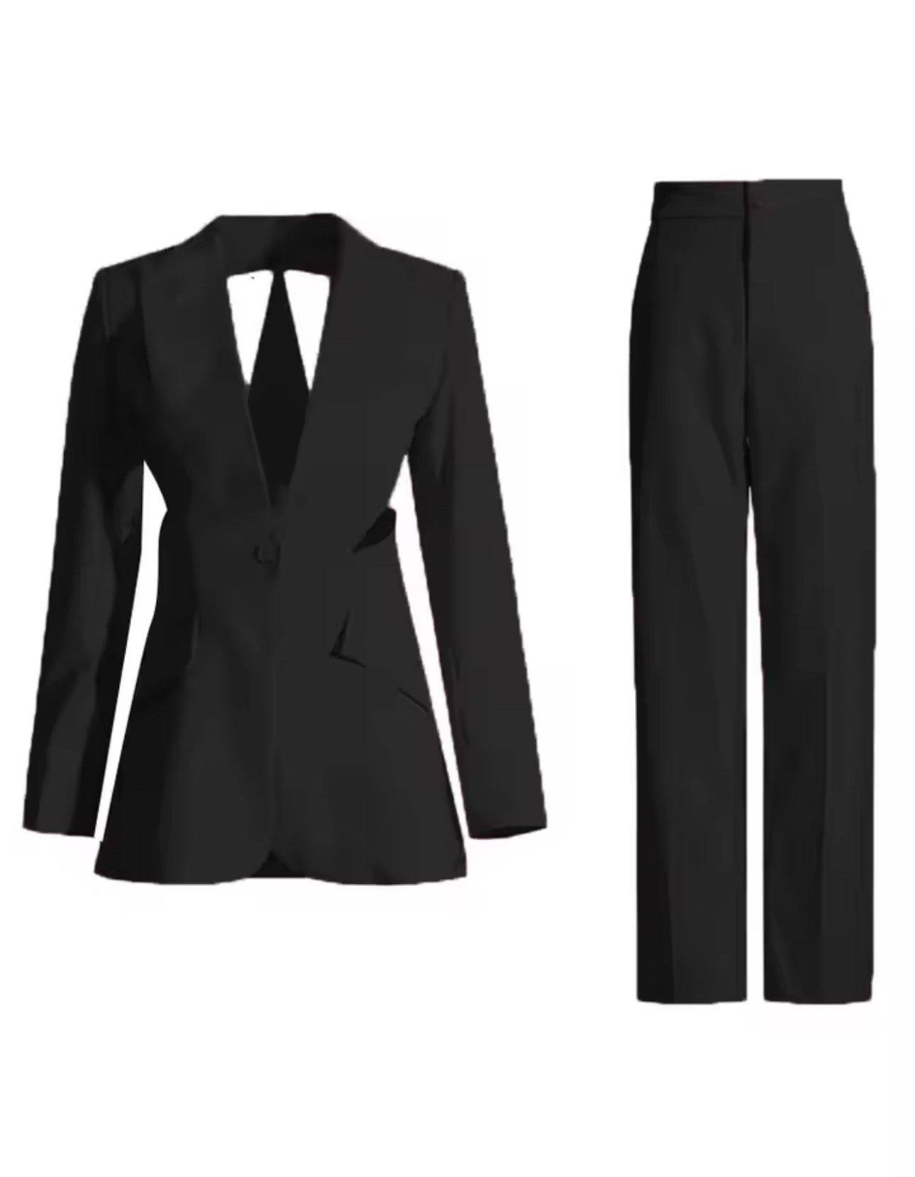 Luxury Co. Cut-Out Blazer Suit – White